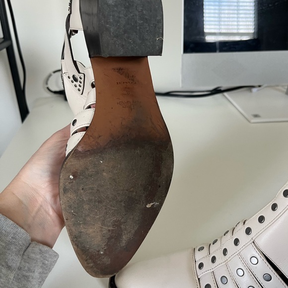 Coach Cream Ankle Boots with Buckle Accents - Picture 8 of 9